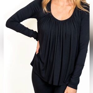 JJ Winks Full Moon Top – Bra-Free Long Sleeve Black Women's Top.